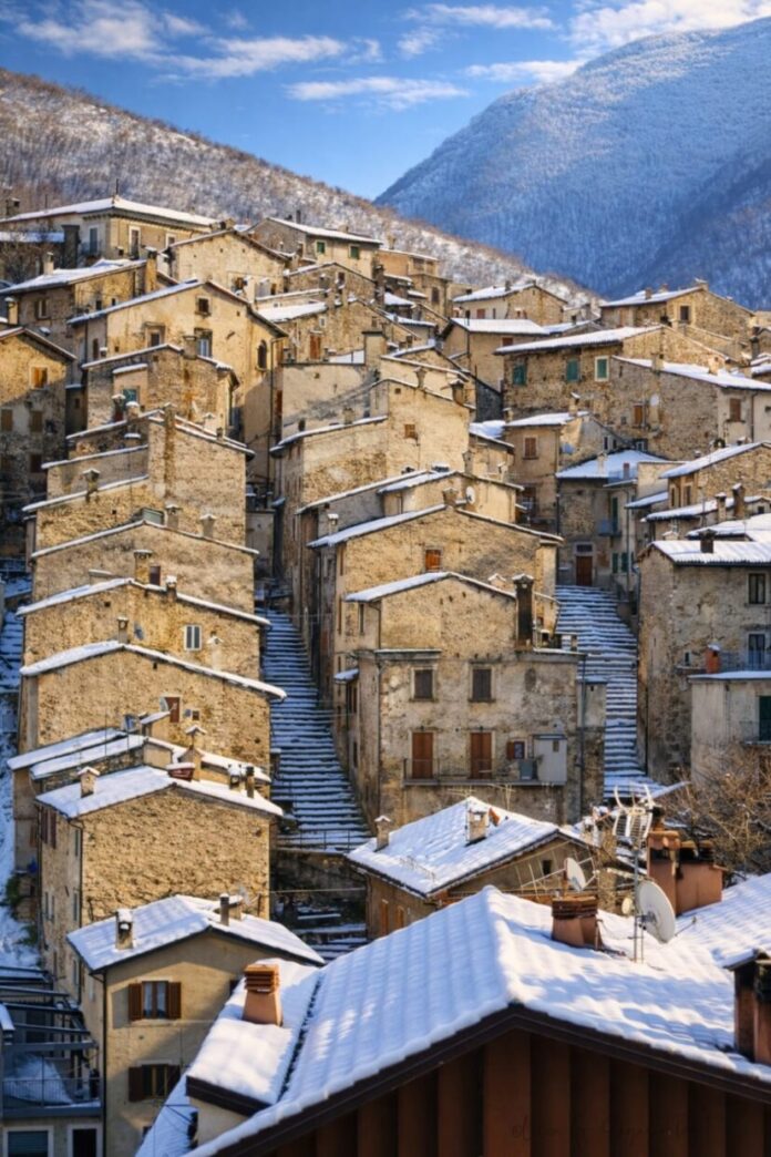 Scanno con la neve Sagazio