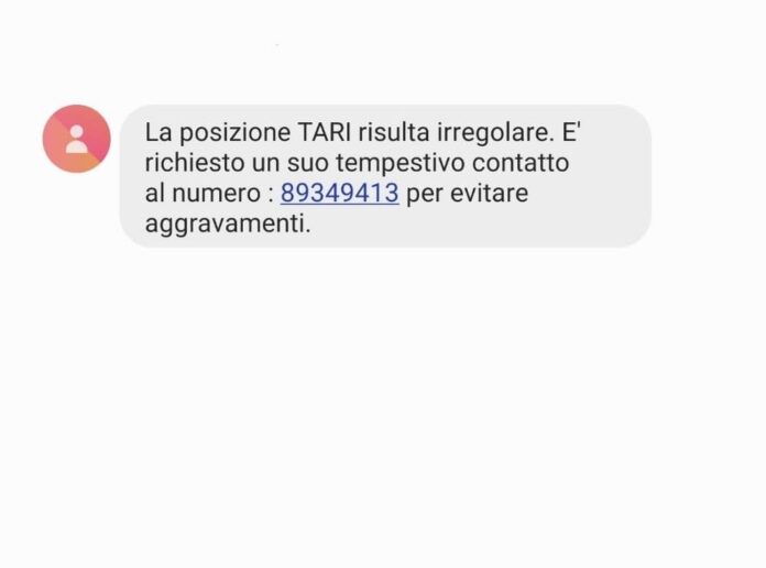 Tentativo truffa telefonica con sms